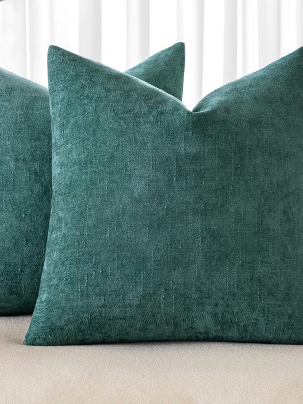 New Set of 2- Teal 20x20 Solid Square Modern Throw Pillow Covers #1096